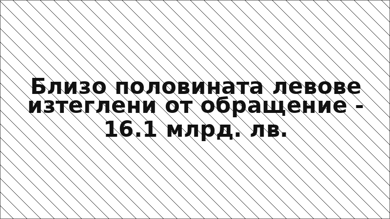 Близо половината левове изтеглени от обращение - 16.1 млрд. лв.