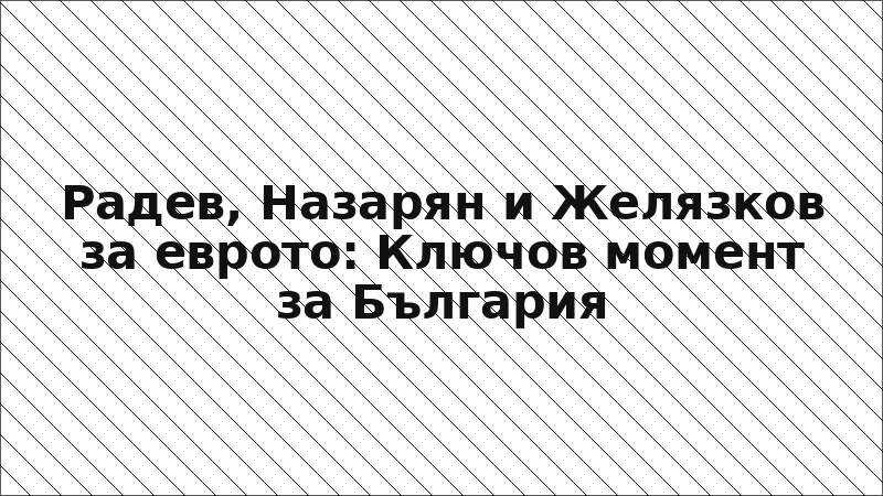 Радев, Назарян и Желязков за еврото: Ключов момент за България