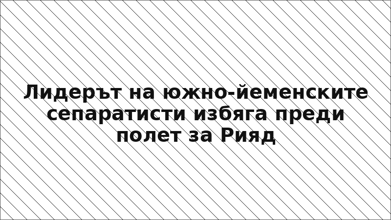 Лидерът на южно-йеменските сепаратисти избяга преди полет за Рияд