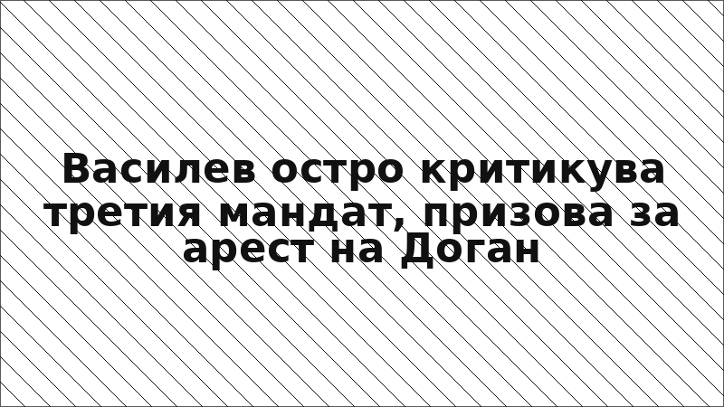 Василев остро критикува третия мандат, призова за арест на Доган