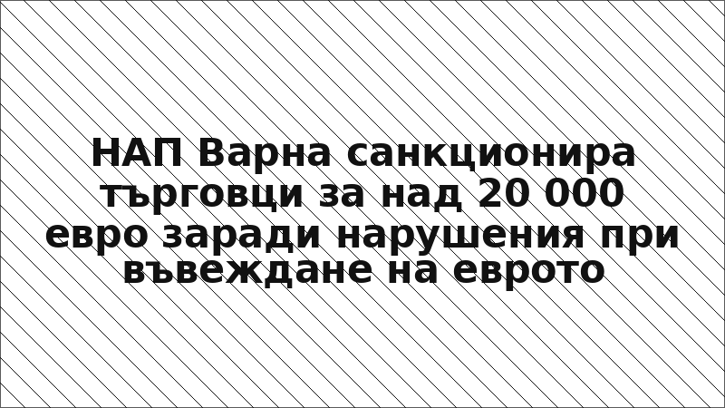 НАП Варна санкционира търговци за над 20 000 евро заради нарушения при въвеждане на еврото