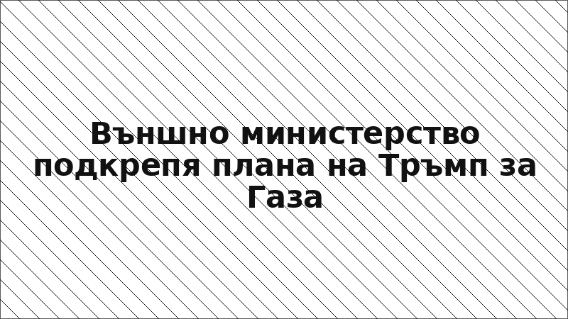 Външно министерство подкрепя плана на Тръмп за Газа