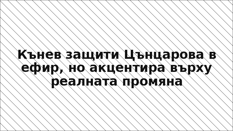 Кънев защити Цънцарова в ефир, но акцентира върху реалната промяна