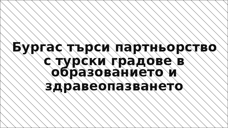 Бургас търси партньорство с турски градове в образованието и здравеопазването