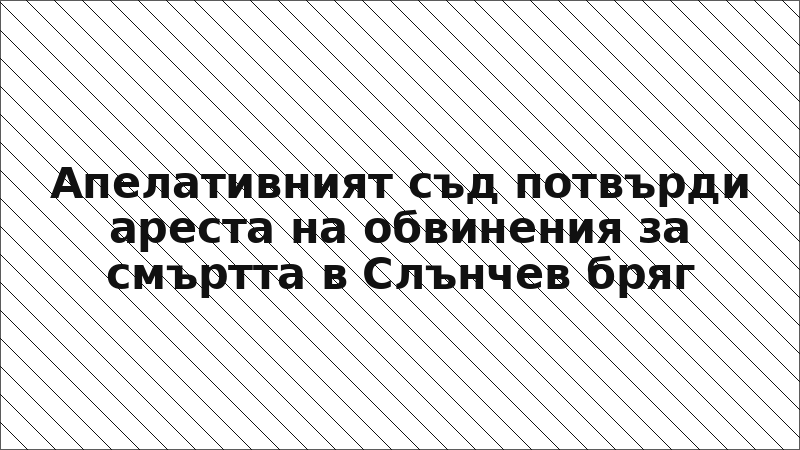 Апелативният съд потвърди ареста на обвинения за смъртта в Слънчев бряг