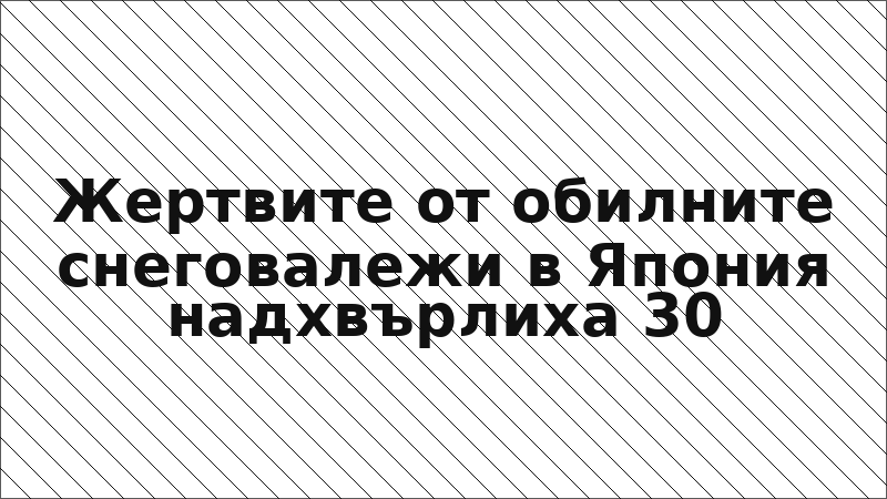Жертвите от обилните снеговалежи в Япония надхвърлиха 30