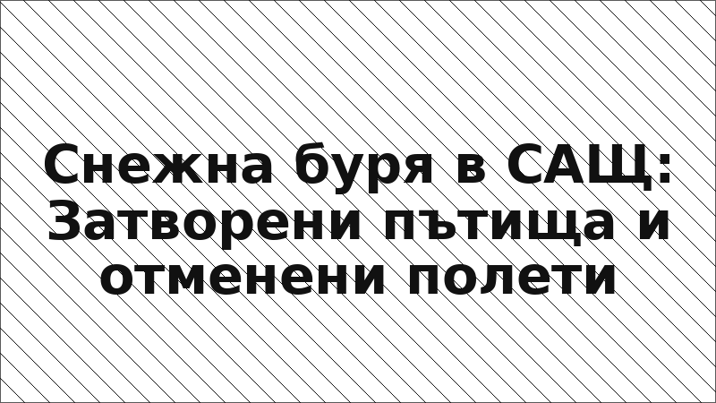 Снежна буря в САЩ: Затворени пътища и отменени полети