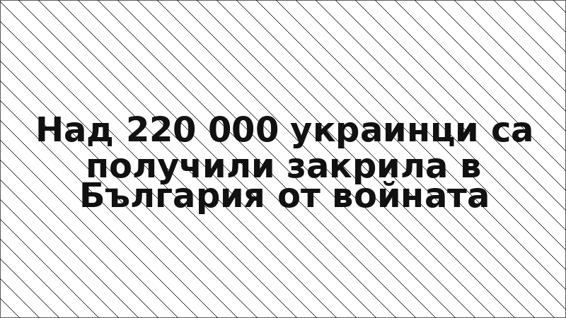 Над 220 000 украинци са получили закрила в България от войната