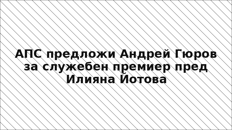 АПС предложи Андрей Гюров за служебен премиер пред Илияна Йотова