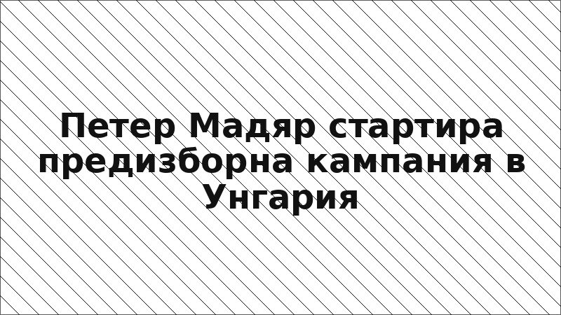 Петер Мадяр стартира предизборна кампания в Унгария