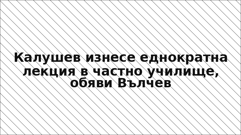 Калушев изнесе еднократна лекция в частно училище, обяви Вълчев