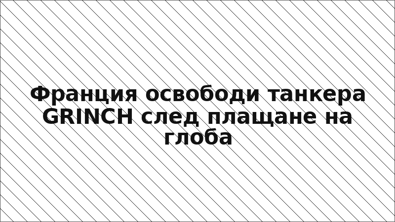 Франция освободи танкера GRINCH след плащане на глоба