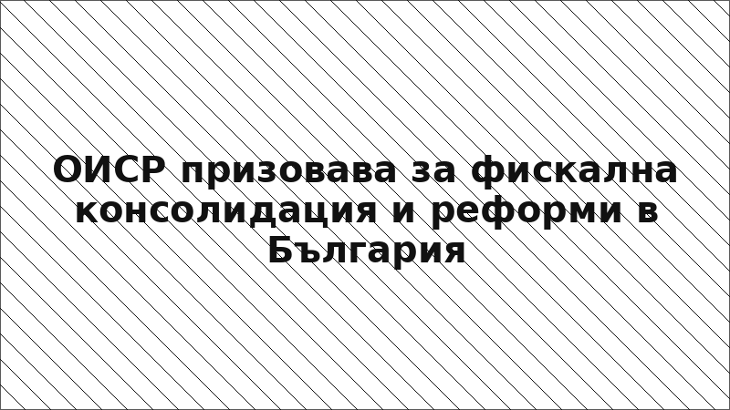 ОИСР призовава за фискална консолидация и реформи в България