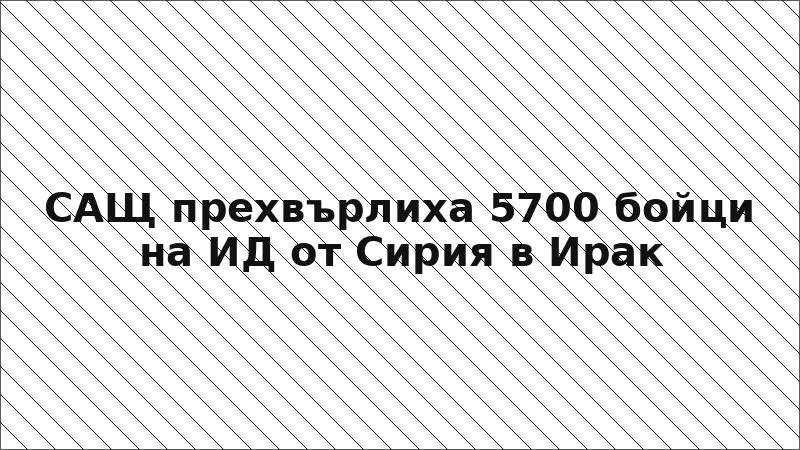 САЩ прехвърлиха 5700 бойци на ИД от Сирия в Ирак