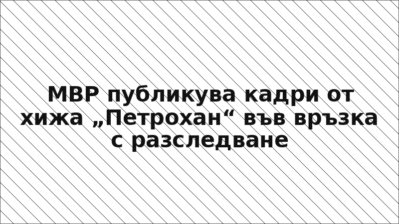 МВР публикува кадри от хижа „Петрохан“ във връзка с разследване