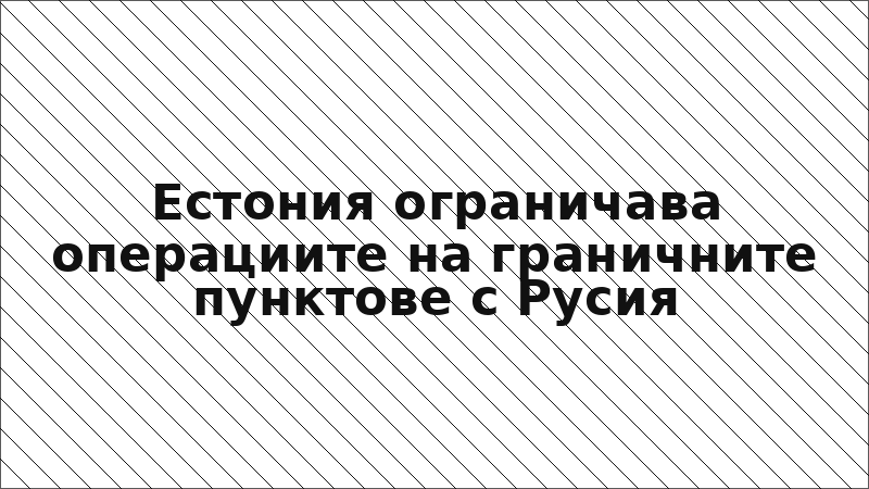 Естония ограничава операциите на граничните пунктове с Русия