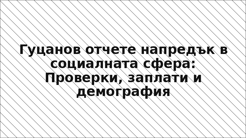 Гуцанов отчете напредък в социалната сфера: Проверки, заплати и демография
