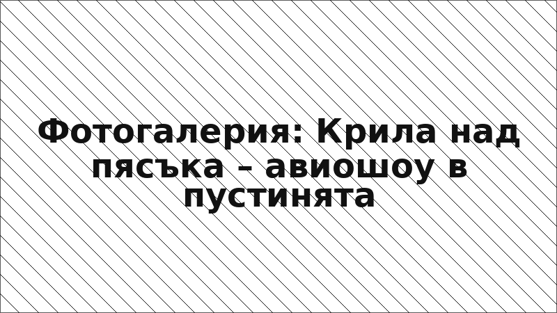 Фотогалерия: Крила над пясъка – авиошоу в пустинята