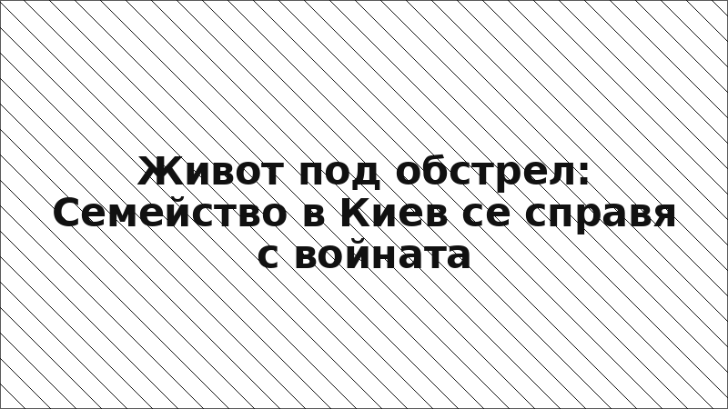 Живот под обстрел: Семейство в Киев се справя с войната