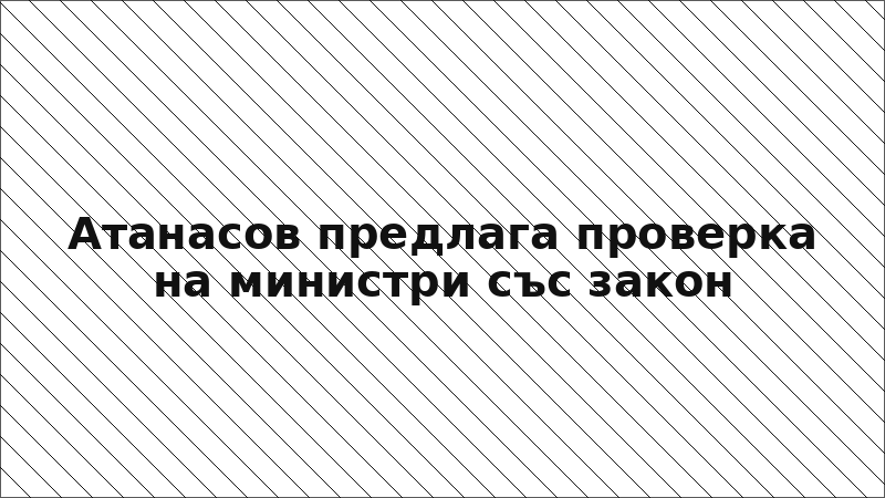 Атанасов предлага проверка на министри със закон