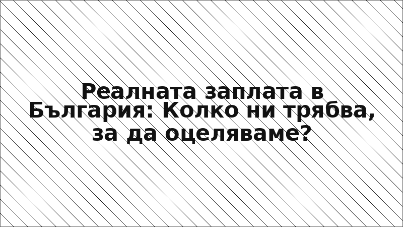 Реалната заплата в България: Колко ни трябва, за да оцеляваме?