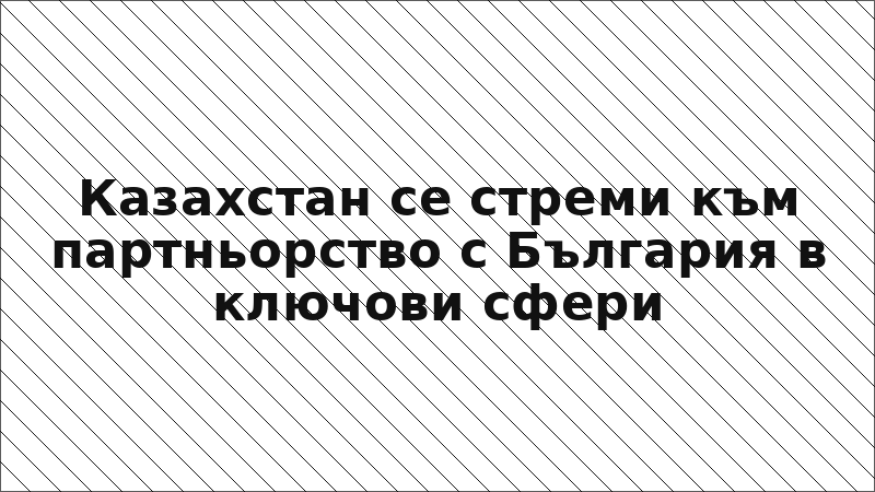 Казахстан се стреми към партньорство с България в ключови сфери