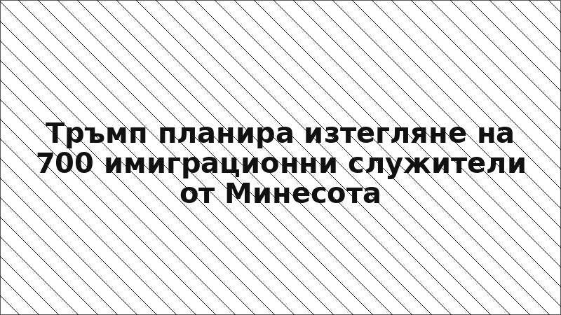 Тръмп планира изтегляне на 700 имиграционни служители от Минесота