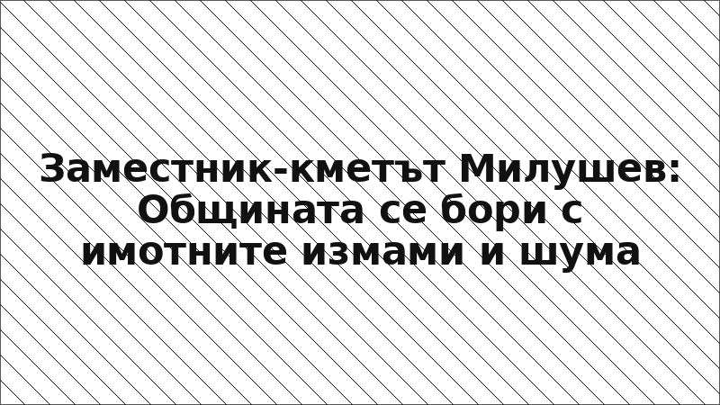 Заместник-кметът Милушев: Общината се бори с имотните измами и шума