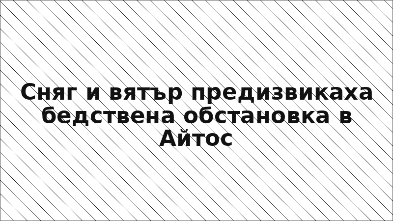 Сняг и вятър предизвикаха бедствена обстановка в Айтос
