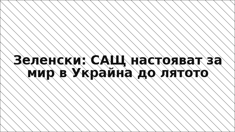 Зеленски: САЩ настояват за мир в Украйна до лятото