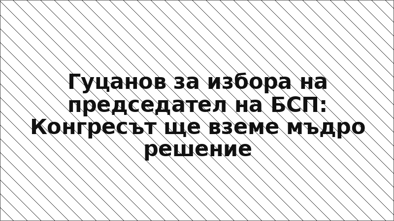 Гуцанов за избора на председател на БСП: Конгресът ще вземе мъдро решение