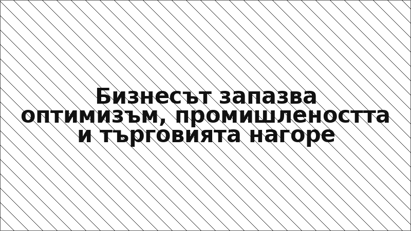 Бизнесът запазва оптимизъм, промишлеността и търговията нагоре
