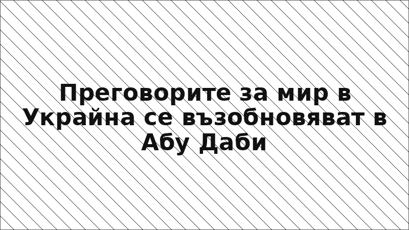 Преговорите за мир в Украйна се възобновяват в Абу Даби
