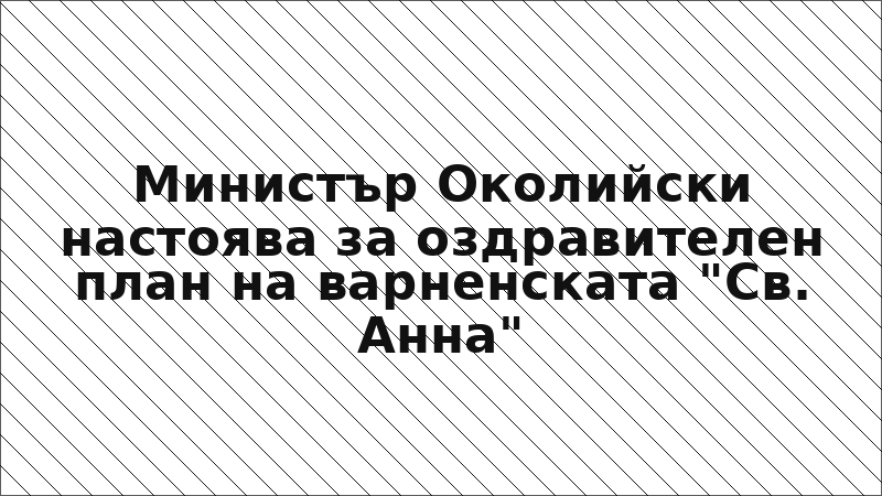 Министър Околийски настоява за оздравителен план на варненската "Св. Анна"