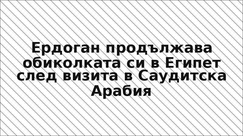 Ердоган продължава обиколката си в Египет след визита в Саудитска Арабия