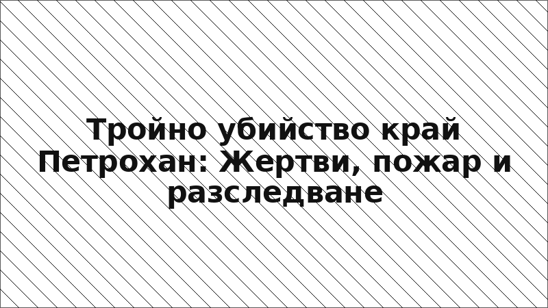 Тройно убийство край Петрохан: Жертви, пожар и разследване