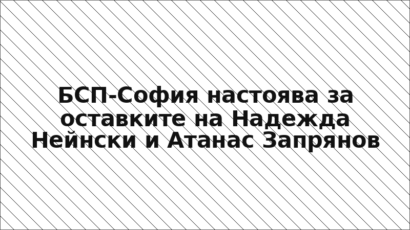 БСП-София настоява за оставките на Надежда Нейнски и Атанас Запрянов