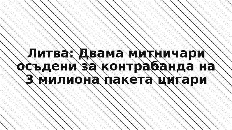 Литва: Двама митничари осъдени за контрабанда на 3 милиона пакета цигари