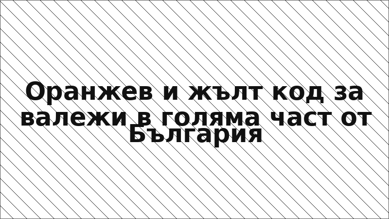 Оранжев и жълт код за валежи в голяма част от България