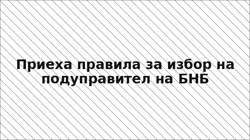 Приеха правила за избор на подуправител на БНБ