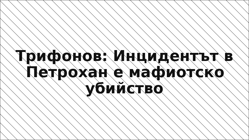 Трифонов: Инцидентът в Петрохан е мафиотско убийство