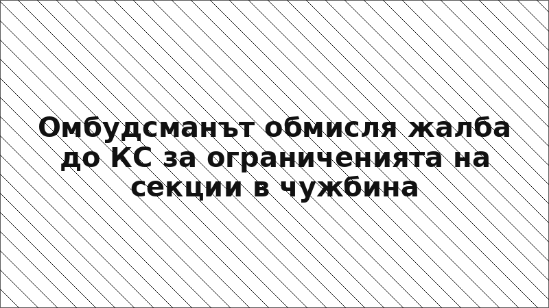 Омбудсманът обмисля жалба до КС за ограниченията на секции в чужбина