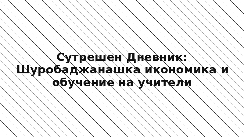 Сутрешен Дневник: Шуробаджанашка икономика и обучениe на учители