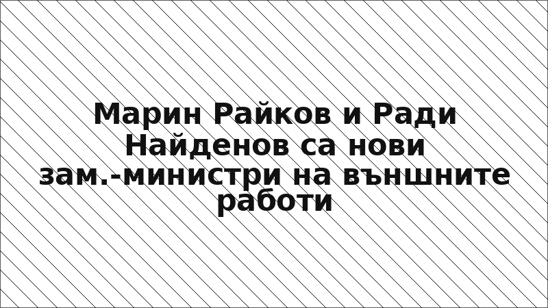 Марин Райков и Ради Найденов са нови зам.-министри на външните работи
