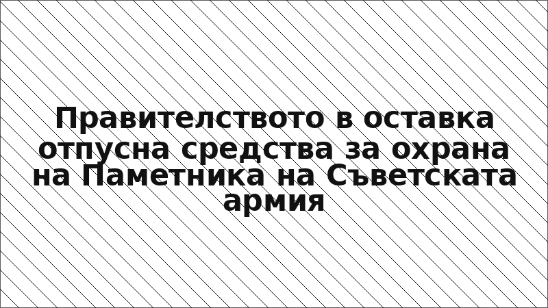 Правителството в оставка отпусна средства за охрана на Паметника на Съветската армия