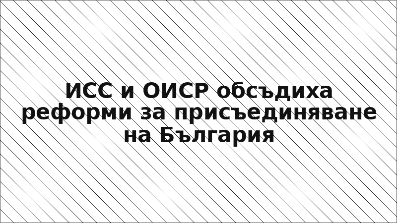 ИСС и ОИСР обсъдиха реформи за присъединяване на България
