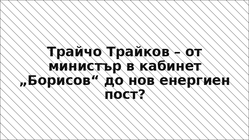 Трайчо Трайков – от министър в кабинет „Борисов“ до нов енергиен пост?