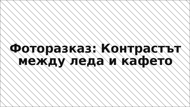 Фоторазказ: Контрастът между леда и кафето