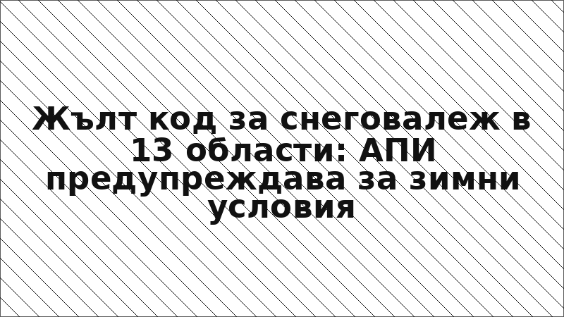 Жълт код за снеговалеж в 13 области: АПИ предупреждава за зимни условия
