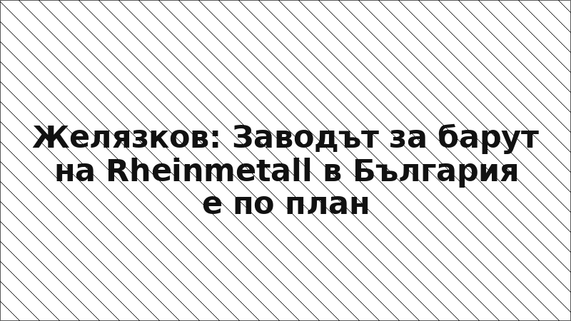 Желязков: Заводът за барут на Rheinmetall в България е по план